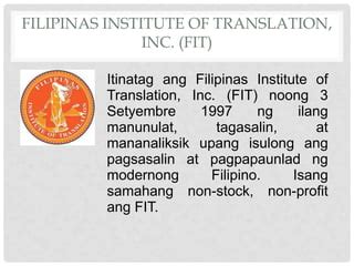 non profit in tagalog|Pagsasalin 'non.